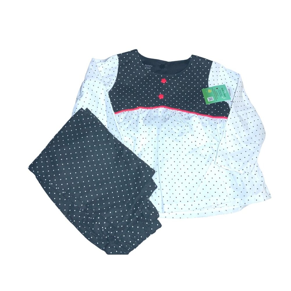 Polka Dot Girls Long Sleeve Top and Pants Set Black and White Size 18 Months - Picture 2 of 15
